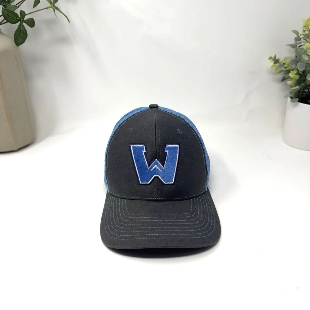 Letter W Snapback Mesh Back Trucker Hat‎ Gray One Size Richardson